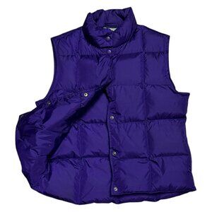 LL BEAN GOOSE DOWN FILL Designer Retro Purple Winter Puffer VEST Womens Small